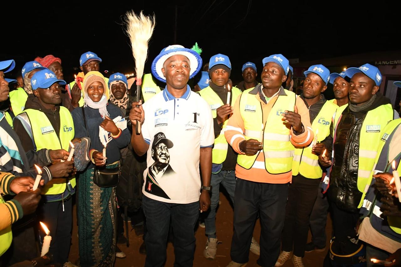 Candle lighting for the late Hon. Raila Amolo Odinga at Kangemi brdge